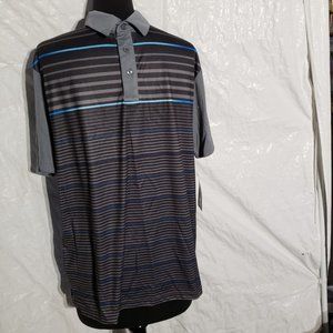 NEW! Jack Nicklaus Gray Striped Performance Golf Polo Shirt